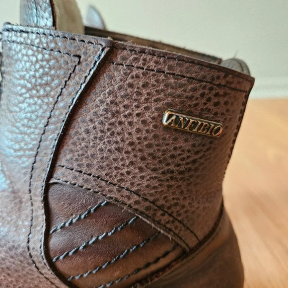 Anfibio Leather Boho Fall Winter Women's Ankle Boots Brown Sz 37. - Picture 10 of 15
